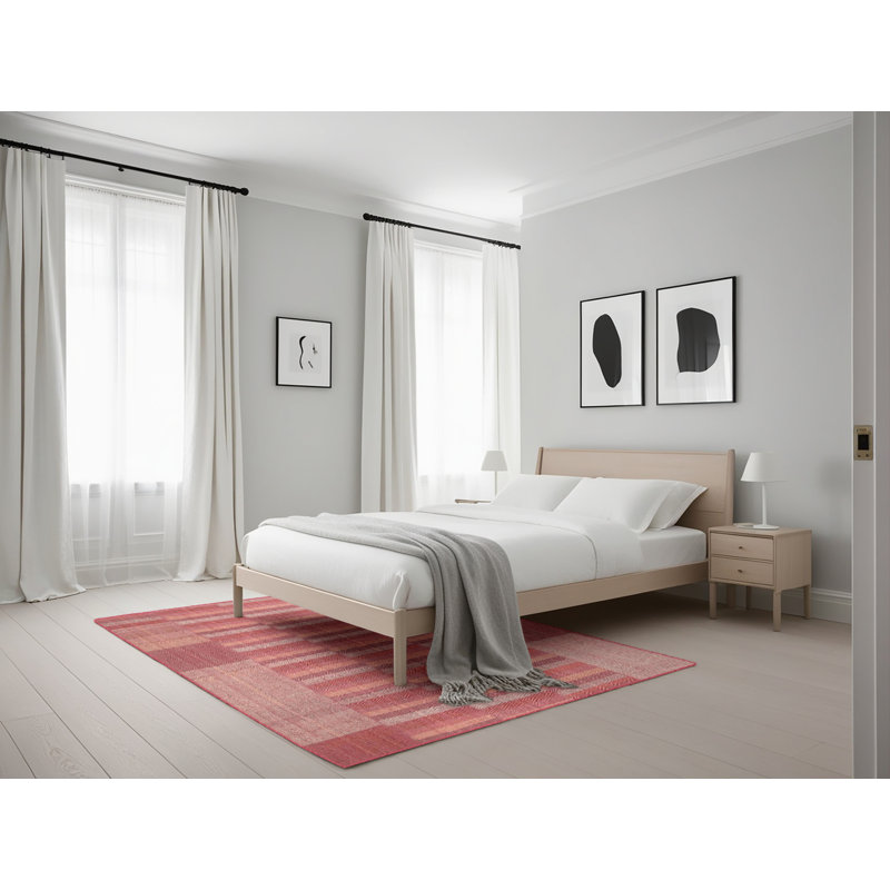 Tapis brun/gris/zone grise contemporaine, Rectangle 5 pi x 7 pi
