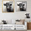 Fumée, vache noire, portrait I - vache, art mural-342649367-342649366