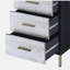 Armoire à bijoux noire et argentée à 4 tiroirs avec plateau relevable