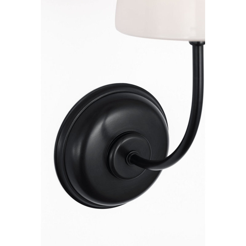 Vendome Single Sconce with White Glass, Bronze