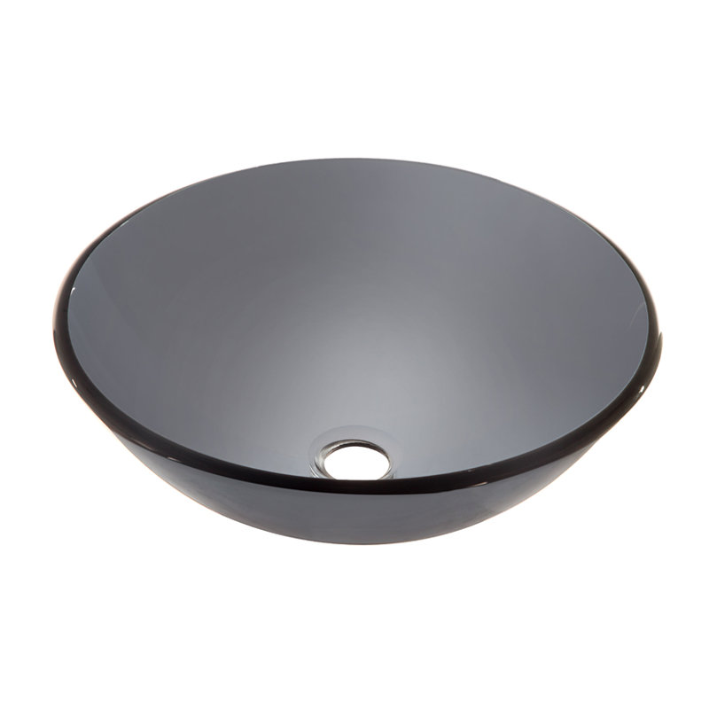 Dawn USA 16.25'' Glass Circular Bathroom Sink, Gray