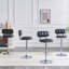 Ensemble de 2 tabourets de bar à hauteur ajustable, revêtement en cuir de polyuréthane noir avec base et repose-pieds chromés, tabourets modernes et confortables pour îlot de cuisine, bar personnel, salle de jeux et espace de pause-bureau-14737905-14737918