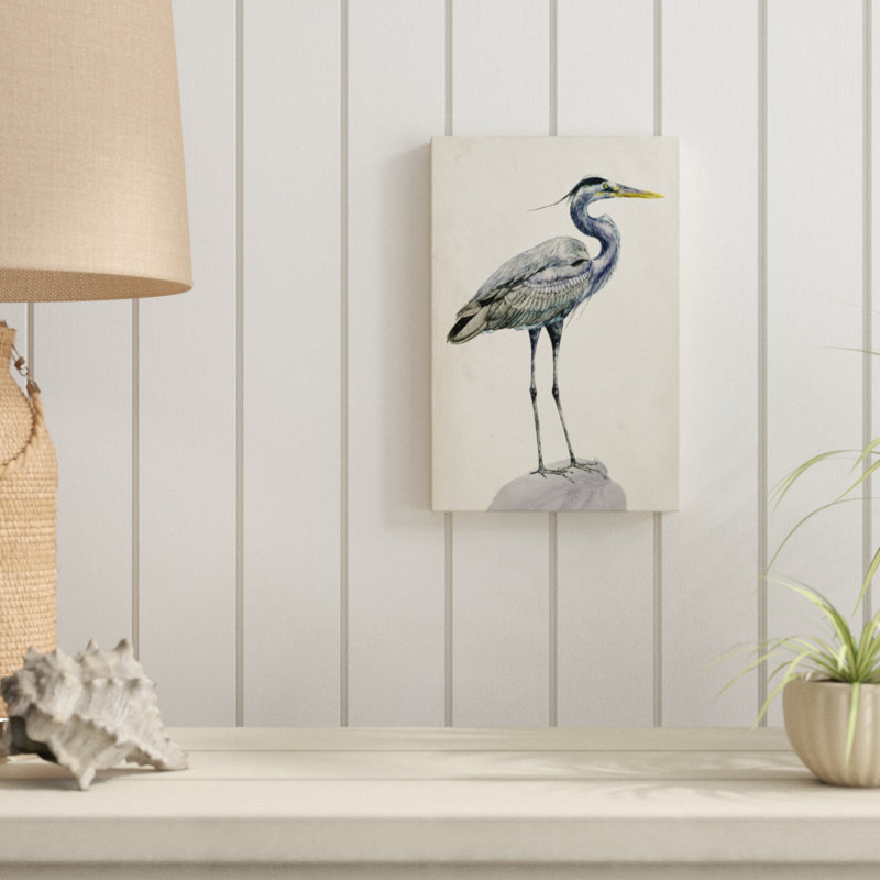 Blue Heron Rendering I by Melissa Wang - Painting Print, 30cm H x 20cm W, Wrapped Canvas
