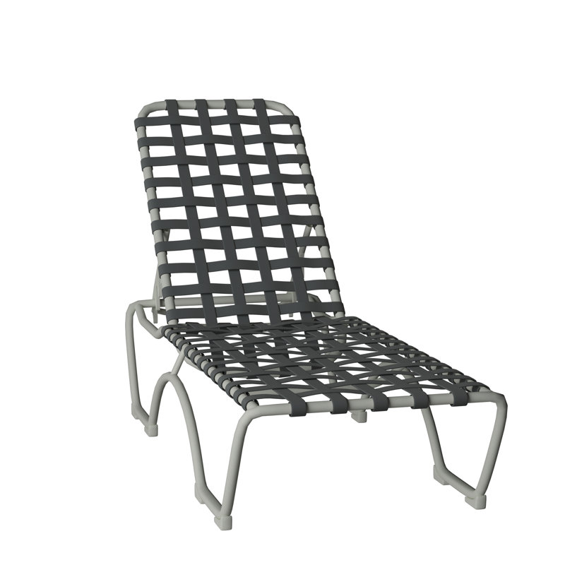 Kahana Outdoor Metal Chaise Lounge, Graphite Vinyl, Shell