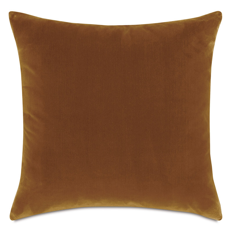 Brahms Velvet Pillow Cover & Insert, Orange, Square 24''