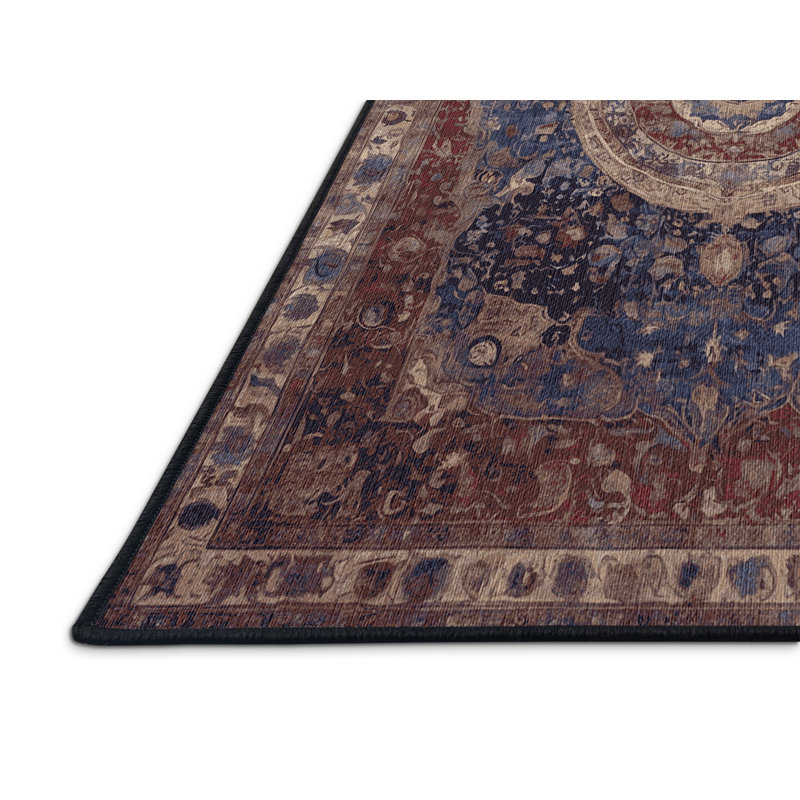 Machine Washable Black Area Rug, Rectangle 4' x 6'