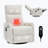 Beige Heat Massage Manual Recliner Chair with Rocker and Swivel in Fabric for Living Room-2100764766