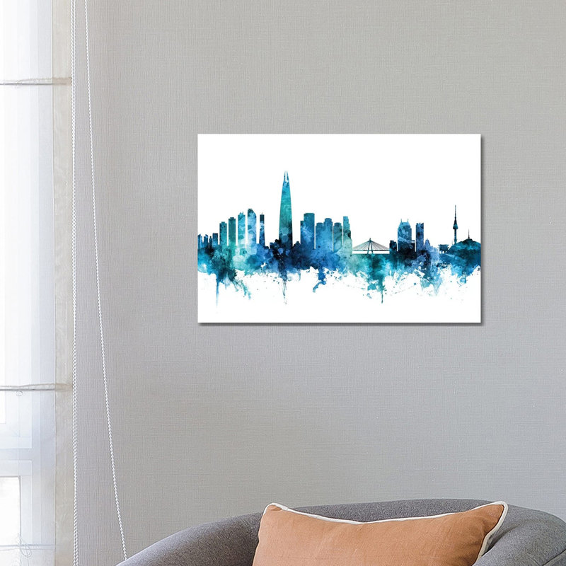 Seoul, South Korea Skyline by Michael Tompsett - Wrapped Canvas Gallery-Wrapped Canvas Giclée