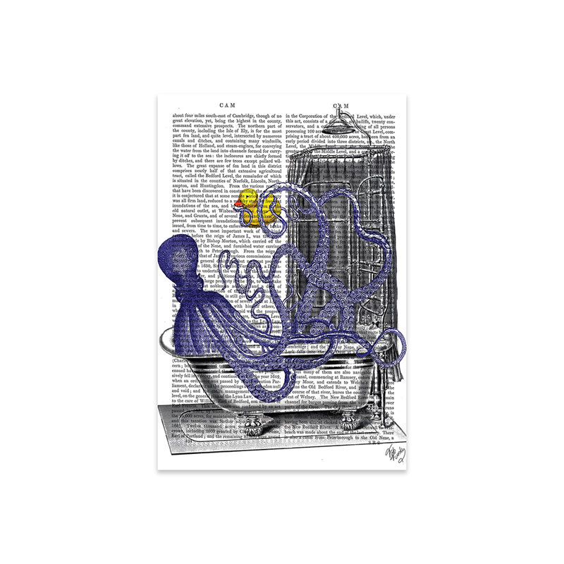Octopus In Bath Print On Acrylic Glass