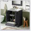 Ensemble de meuble-lavabo 24 po avec lavabo en céramique, armoire de rangement autoportante moderne avec poignées argentées, portes à fermeture douce-45816131