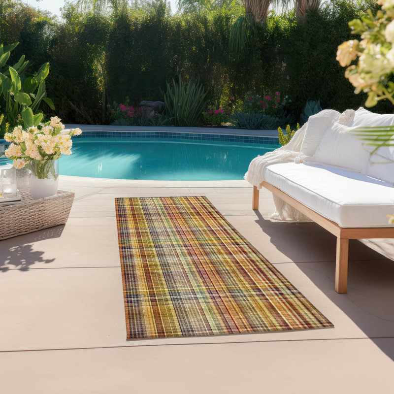 Tapis intérieur / extérieur Kinslee, Tapis de couloir 2 pi 3 po x 7 pi 6 po