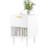 22.92'' H White Modern Nightstand With One Drawer And Open Shelving, Gold - Trimmed Knob, Bedroom Decor Element, Legs 22.92
