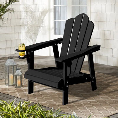 Devito All-Weather Resistant HDPE Plastic Oversize Adirondack Chair by Rosecliff Heights