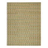 Rug & Kilim’S Block Print Custom Rug Design In Gold With Pink And Green Florals