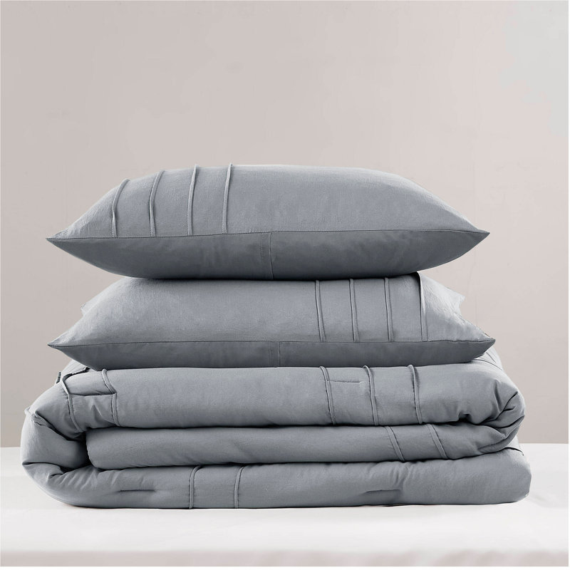 2-Piece Soft Washed Pleated Comforter Set