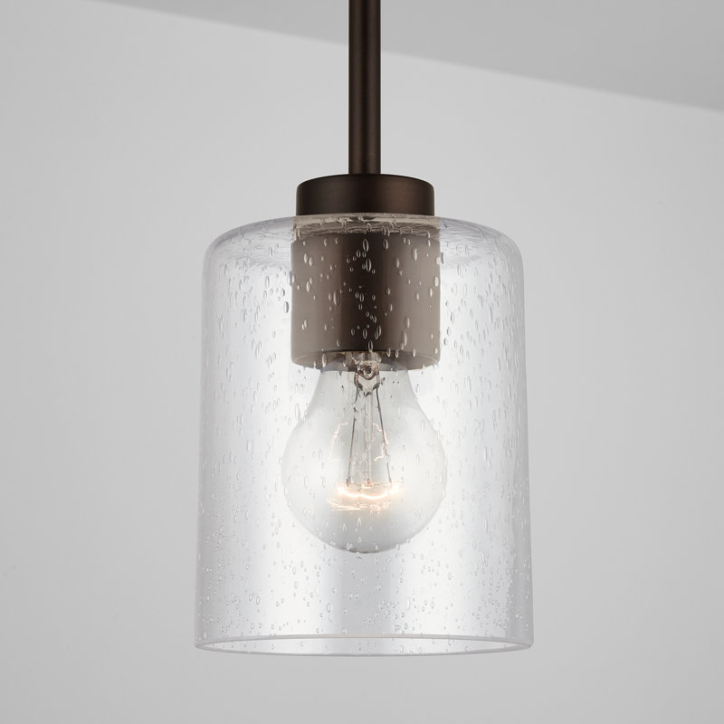 Luminaire suspendu cylindrique à 1 lumière Babson, Bronze