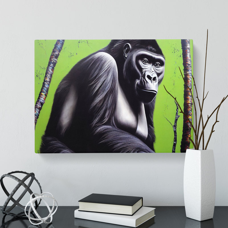 Exclusive Gorilla - Wrapped Canvas, 35cm H x 50cm W x 3cm D