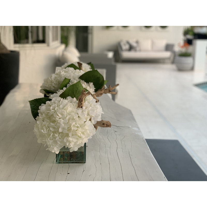 Casa Moderna Glass Plate Orchids Floral Arrangement in Planter