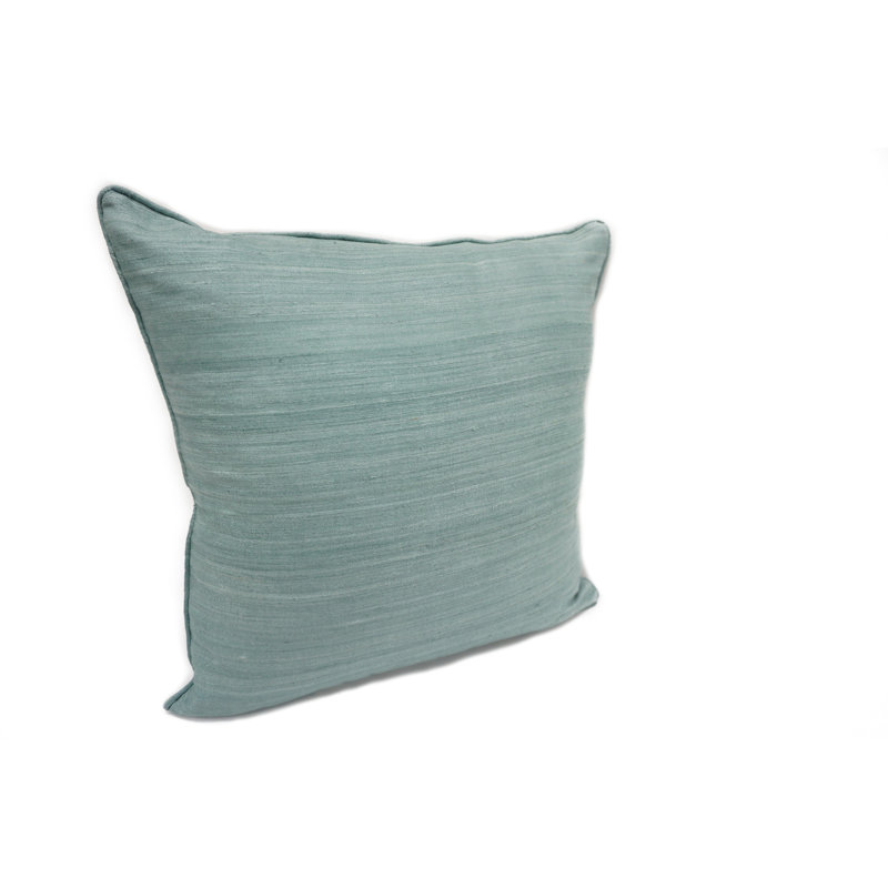 Coussin en soie brute 18 po, Vert clair