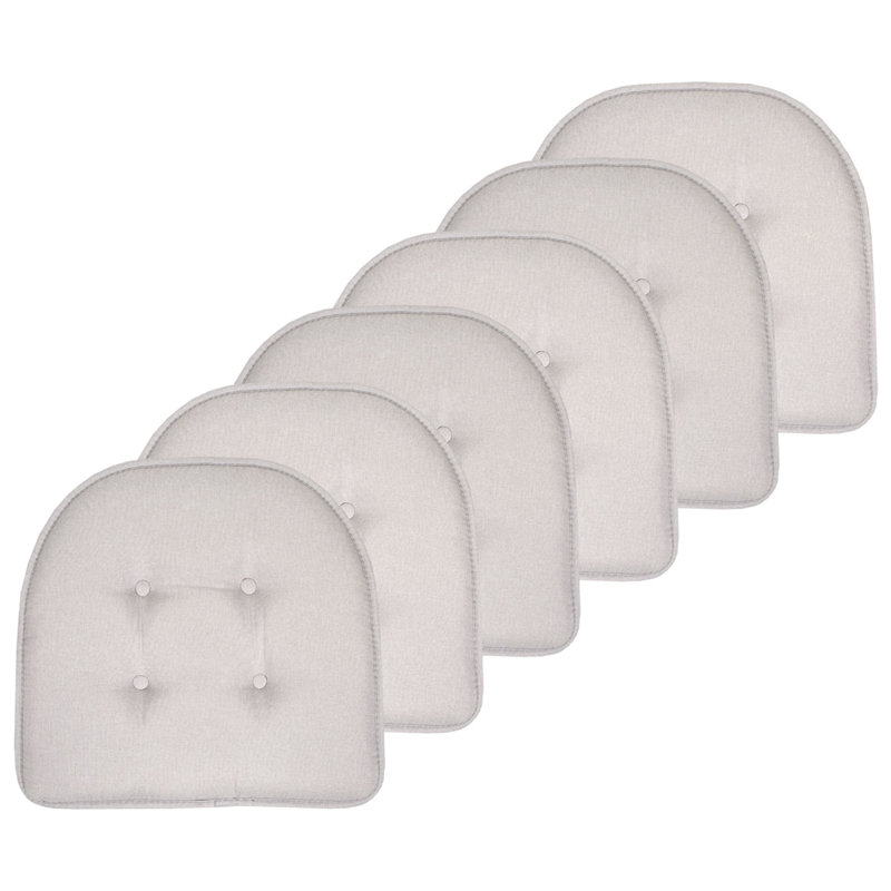 Solid U-Shaped Non-Slip Indoor Chair Cushion, Light Gray, 6