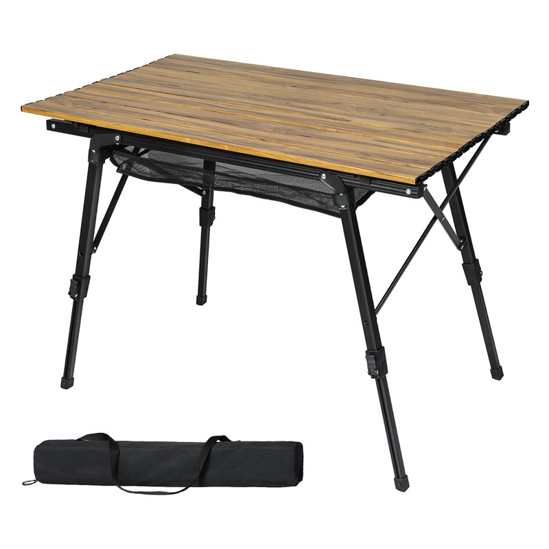 Rectangular Metal Outdoor Camping Table - 52 cm W 90 cm D