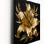Horloge murale surdimensionnée Golden Lily Flower Glam VI-99640872