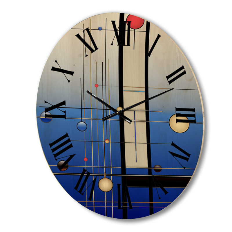 Horloge murale moderne surdimensionnée en bois pleine lune II - Futuriste minimalisme, Moyenne