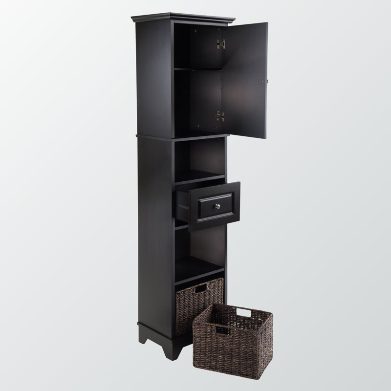 Garde-manger Higby avec 1 tiroir, 1 armoire et 2 tablettes ouvertes, H 70,5 po x l 18 po x P 12,85 po