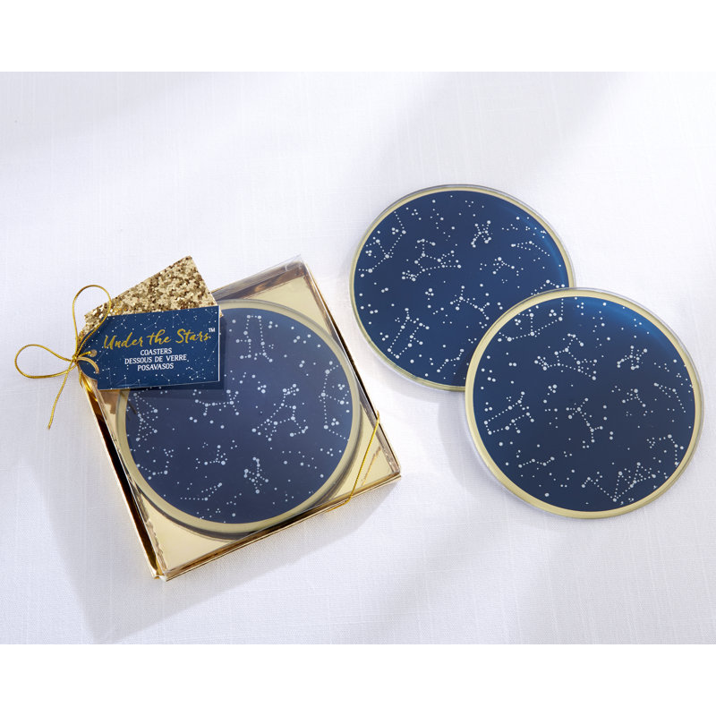 Glass Round 2 Piece Coaster Set