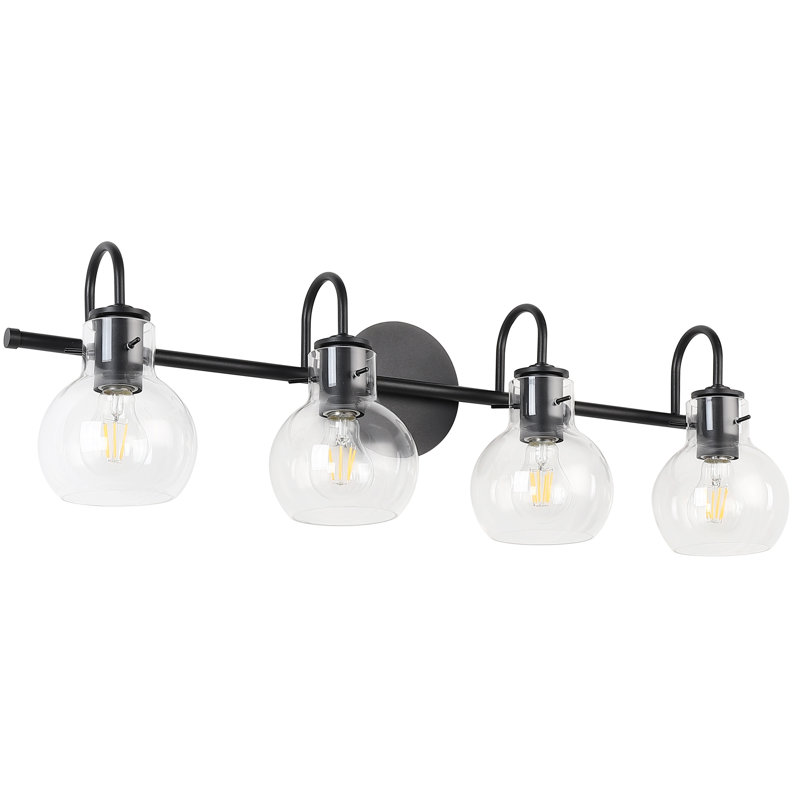 SOLFART Wall Lighting Bath Vanity Light Wall Bathroom Light Fixtures (4 Lights-Exclud, Black