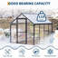 Serre, cadre en aluminium avec panneaux en polycarbonate, 6 x 8 pi, porte verrouillable et évent de toit réglable, jardin extérieur et cour arrière-122909642-122909643