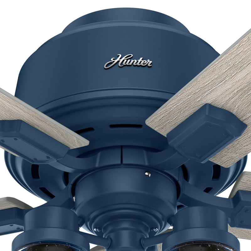 Indigo Blue 44" Low Profile Ceiling Fan with Lighting