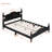 Wood Platform Bed Frame,Retro Style Platform Bed With Wooden Slat Support-800915627-800915622