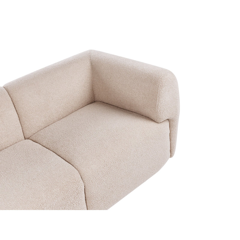 2 Seater Boucle Sofa, Beige Boucle