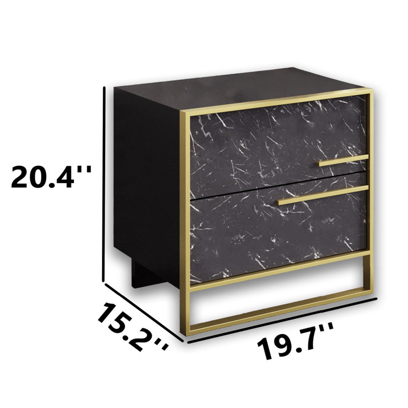 Table de chevet 2 tiroirs