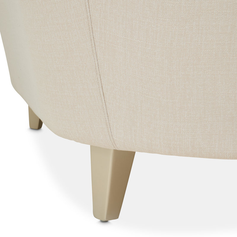 Villa Cherie 71'' Round Arm Loveseat, Pearl 100% Polyester