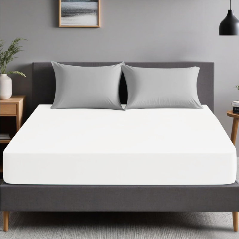 Premium Microfiber Fitted Sheet - 40 cm Deep Pocket, Ultra-Soft, Wrinkle-Resistant & Easy Care  , Double (4'6), White