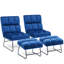 Ensemble de 2 chaises d'appoint avec repose-pieds Varrian, pieds modernes en velours et canapé club-1413527668