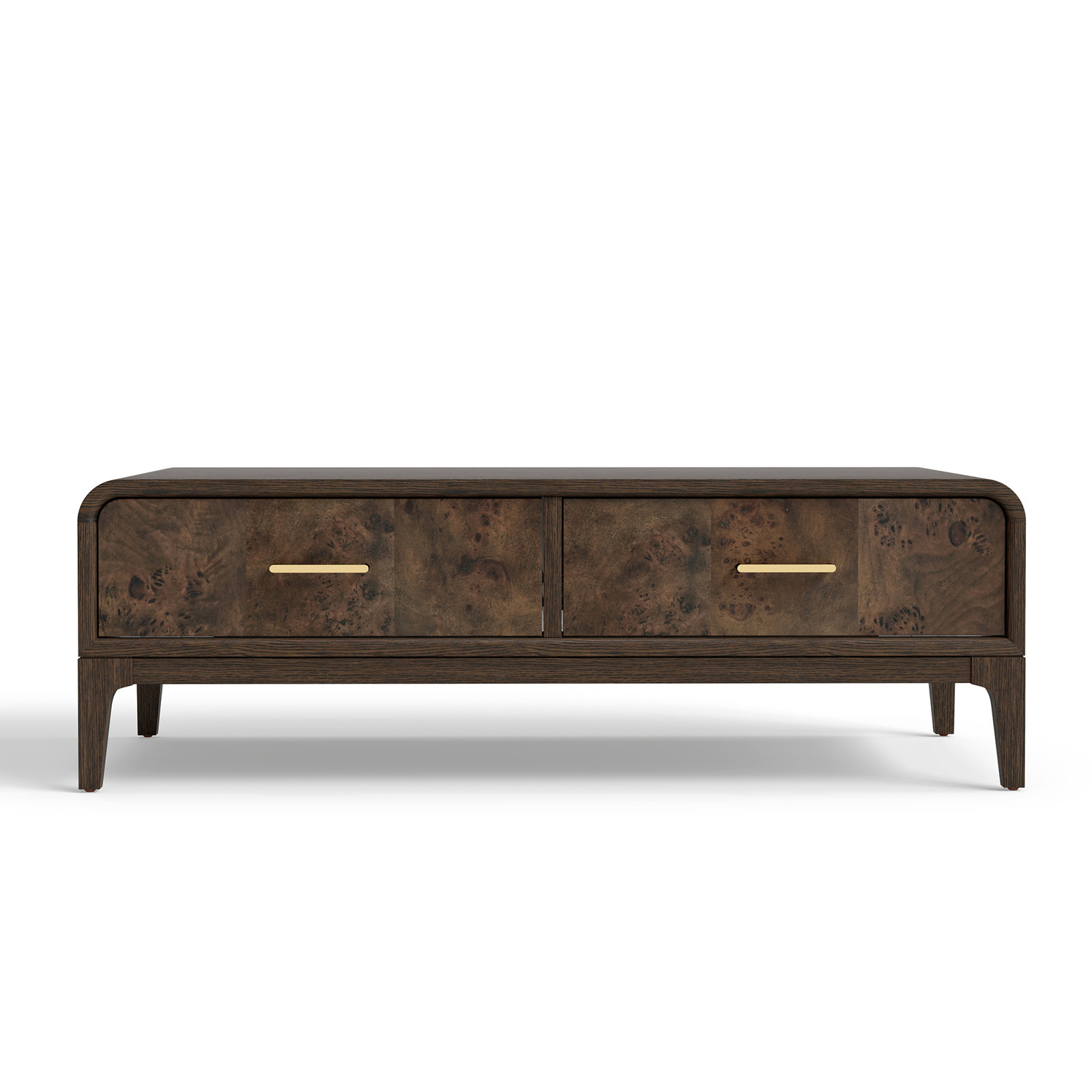 Sixto 52" Burl Wood Coffee Table with Storage, Coffee