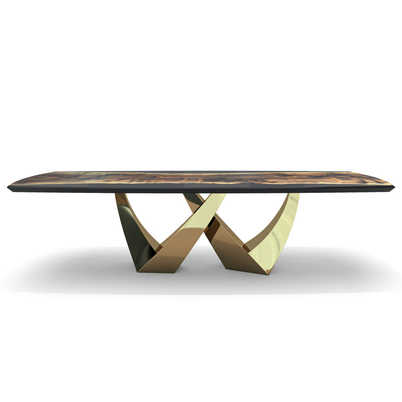 Ezio Walnut Wood Dining Table, 29.5"H x 96"L x 42"W