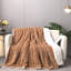 Jeté en fausse fourrure cognac brun grand-837794190