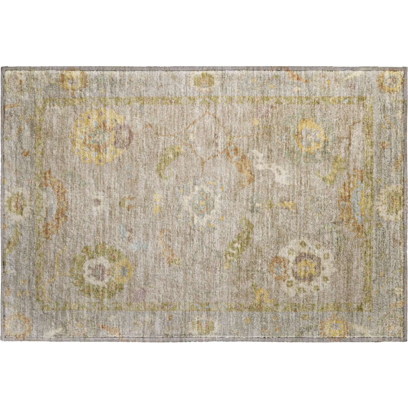 Premium Machine Washable Mayfield AMF2229 Global Rug, 1'8" x 2'6", Khaki