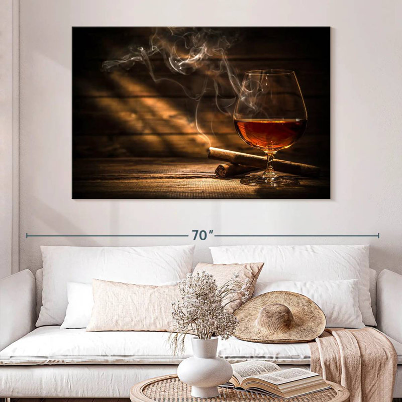 Yarlin Rustic Cigar And Whiskey, 34" H x 51" W