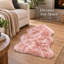 Tapis rose en peau de mouton fabriqué à la main 2 pi x 3 pi Munsey