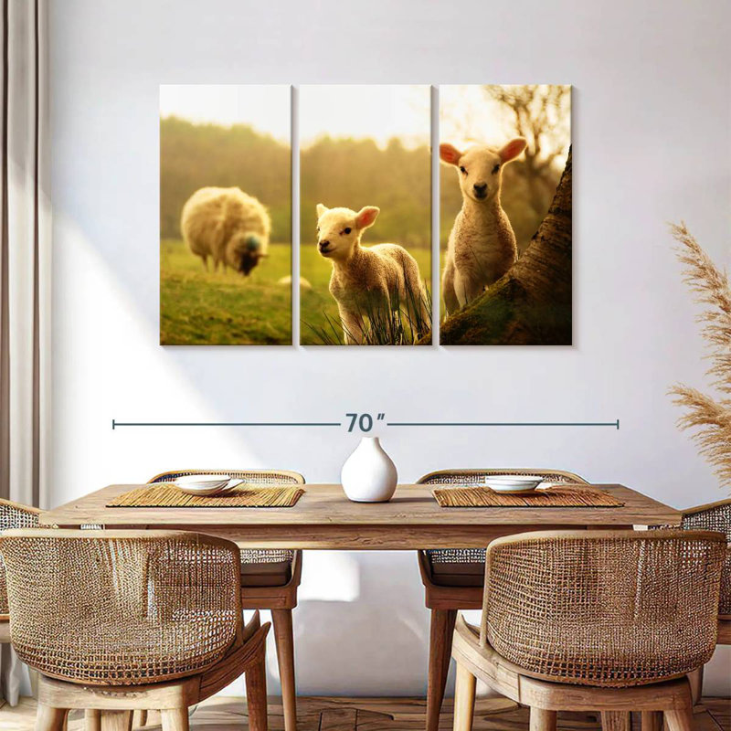 Brampt Baby Lambs, 36" H x 57" W