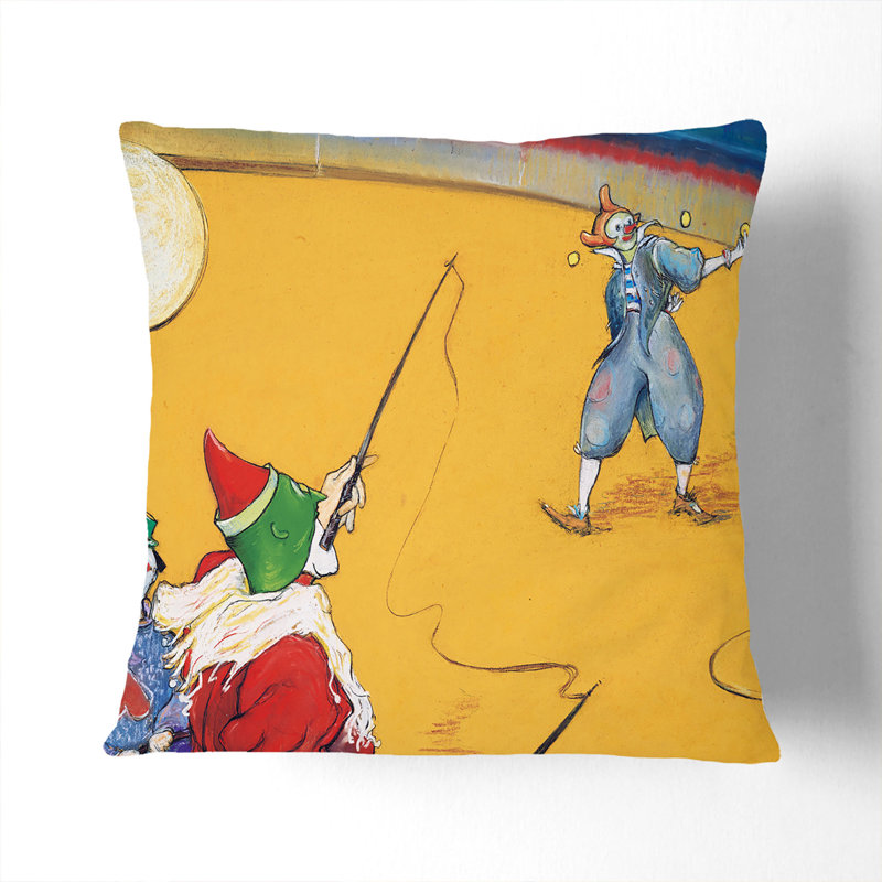 At The Circus Square Throw Cushion, 40cm H x 40cm W x 15cm D