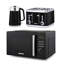 GEEPAS 23L Digital Microwave Oven, 1.7L Kettle & 4 Slice Toaster Kitchen Combo Set | 3000W Rapid Boil Cordless Jug Kettle | 1860W Toastie Machine | 60 Min Timer 8 Pre-Set Modes 800W Oven Black