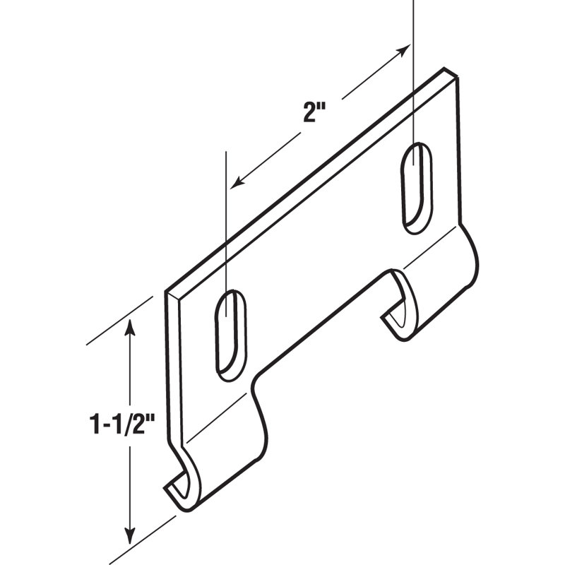 Prime-Line Shower Door Bottom Hook Guide, 2 in. Hole Center Spacing, Plastic Construction, Gray in Color