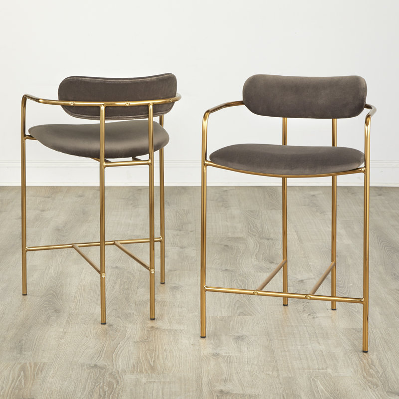 Zaida Upholstered Counter Stool with Metal Frame