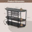 Iron Wine Bottle & Glass Rack-819031038